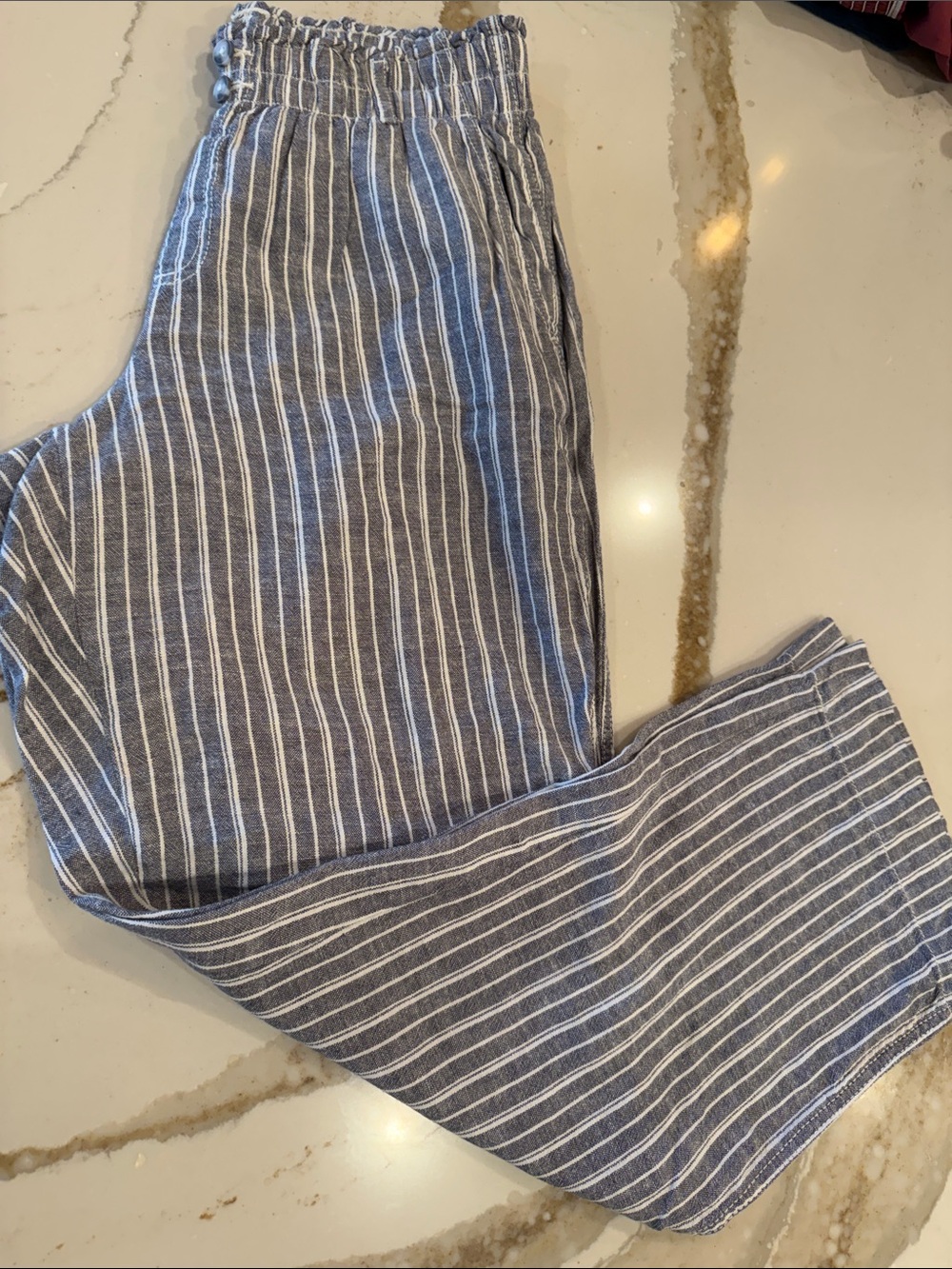 Briggs New York Navy and White Striped Straight Leg Pants